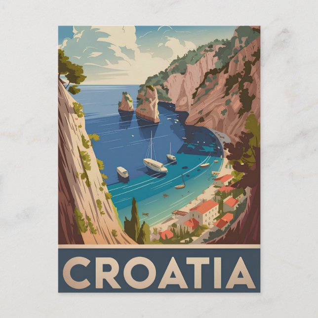 Croatia vintage postcard (Front)