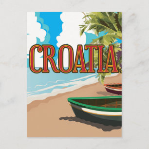 CROATIA vintage travel poster Postcard