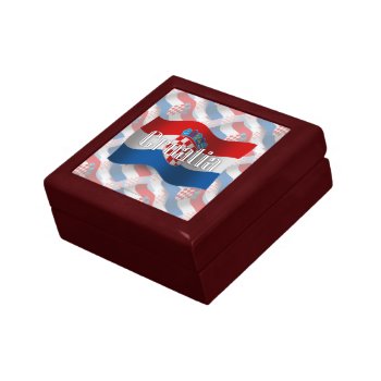 Croatia Waving Flag Jewelry Box by representshop at Zazzle