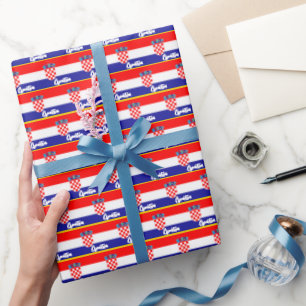 Croatia Wrapping Paper, Croatian Flag patriotic Paper