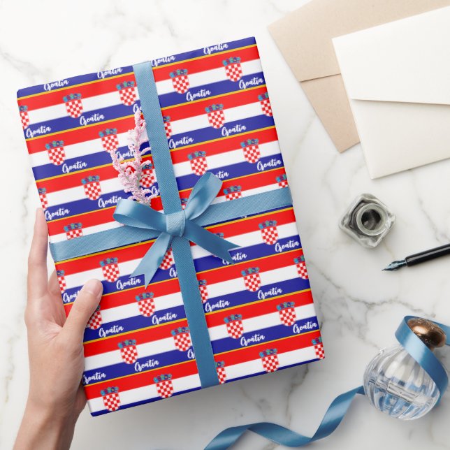 Croatia Wrapping Paper, Croatian Flag patriotic Wrapping Paper (Gifting)