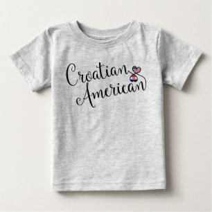 Croatian American Entwinted Hearts  Baby T-Shirt