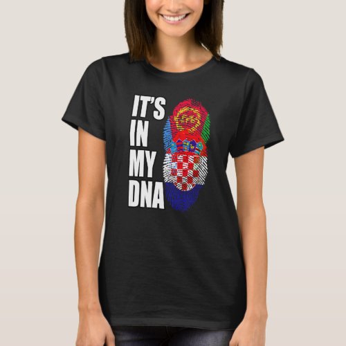 Croatian And Eritrean Mix DNA Flag Heritage T_Shirt