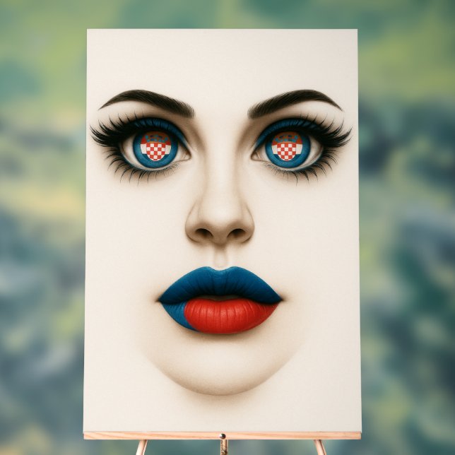 Croatian Beauty – Pop Art Portrait Acrylic Sign (Neutral)