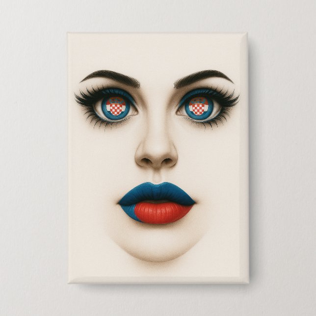 Croatian Beauty – Pop Art Portrait Button (Front)