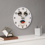 Croatian Beauty – Pop Art Portrait Large Clock<br><div class="desc">Celebrate Croatia in striking pop-art style with this bold and elegant portrait. The stylized face features vivid blue eyes with the Croatian coat of arms reflected in the pupils, and lips painted in the vibrant colors of the Croatian flag. A unique, modern statement piece for Croatia lovers, patriotic fans, fashion-art...</div>