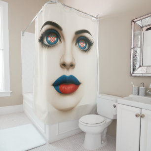 Croatian Beauty – Pop Art Portrait Shower Curtain