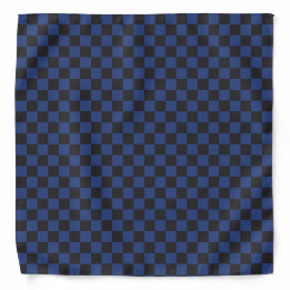 Croatian Black and Blue Checkered Pattern Bandana