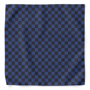 Croatian Black and Blue Checkered Pattern Bandana