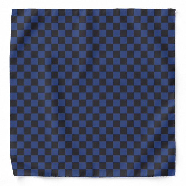 Croatian Black and Blue Checkered Pattern Bandana (Front)