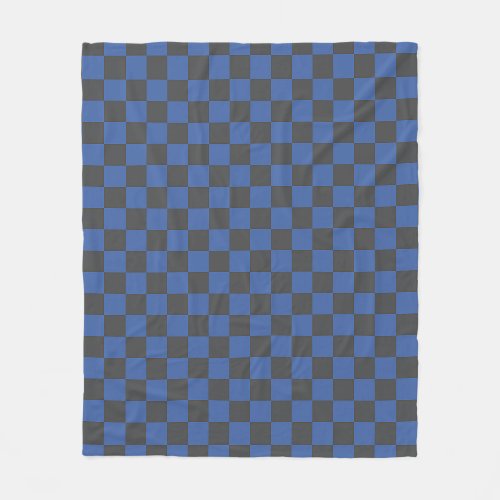Croatian Black Blue Checkerboard Pattern  Fleece Blanket