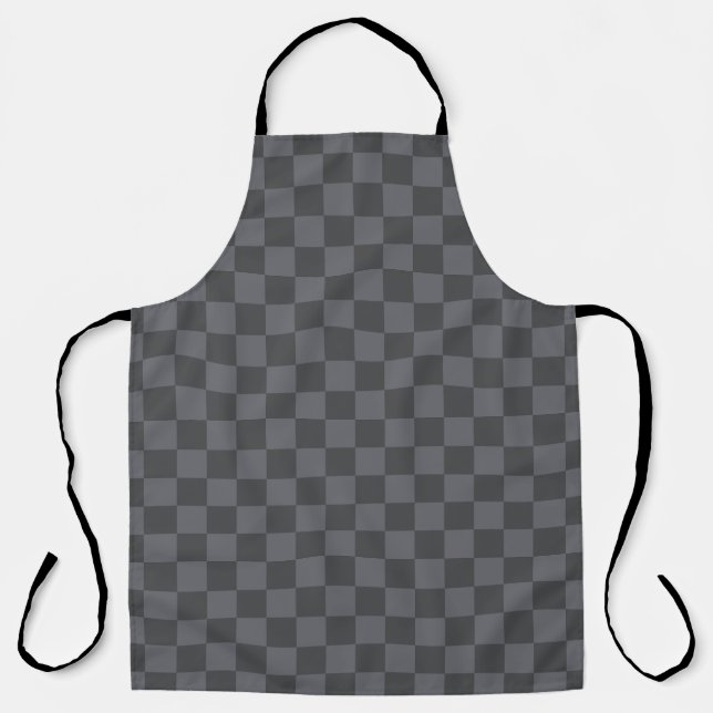 Croatian Black Gray Checkerboard Pattern Apron (Front)