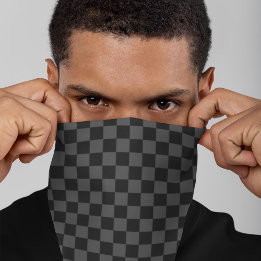 Croatian Black Gray Checkered Pattern Bandana