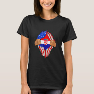 Croatian Blood Inside Me Croatia Flag Gif T-Shirt