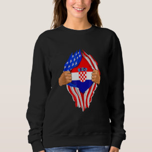 Croatian Blood Inside Me  Croatia Flag Sweatshirt