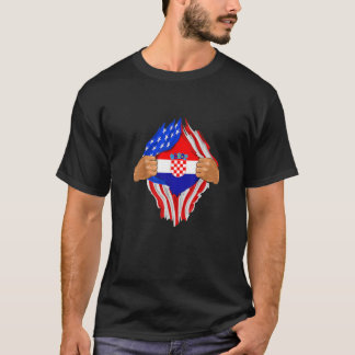 Croatian Blood Inside Me Croatia Flag T-Shirt