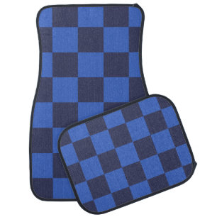 Croatian Bold Blue Checkers Car Floor Mat