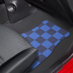 Croatian Bold Blue Checkers Car Floor Mat