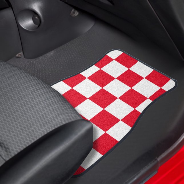 Croatian Bold Red Checkers Car Floor Mat (Creator Uploaded)