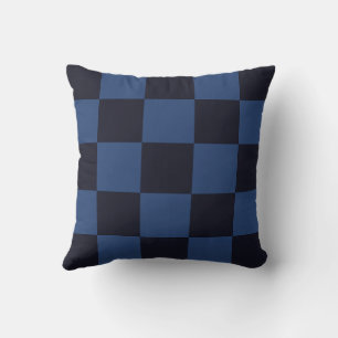 Croatian checkerboard pattern blue throw pillow