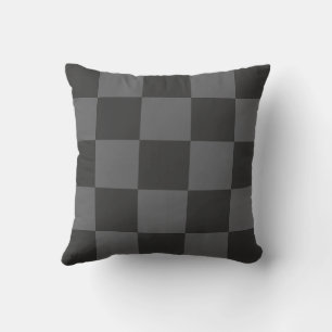 Croatian checkerboard pattern gray throw pillow