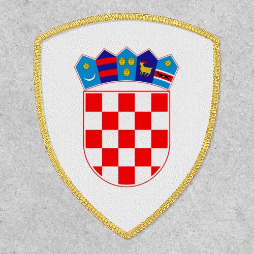 Croatian Coat of Arms Hrvatski Grb Gold Shield Pat Patch