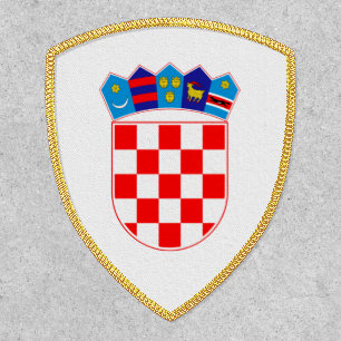 Croatian Coat of Arms Hrvatski Grb Gold Shield Patch