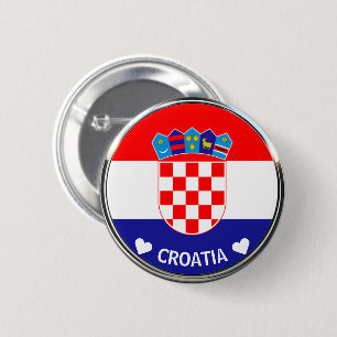 Croatian Coat of Arms Hrvatski grb w/Text Button