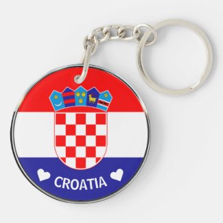 Croatian Coat of Arms | Hrvatski grb w/Text Keychain