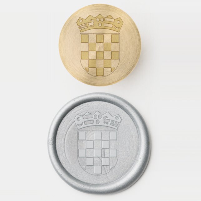 Croatian Coat of Arms v2 Wax Seal Stamp (Stamped)