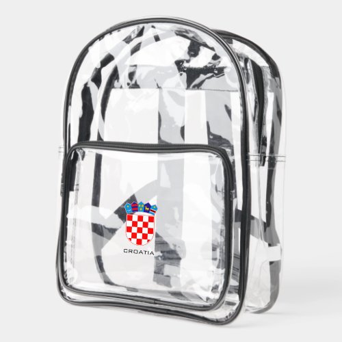 Croatian Coat of Arms with Custom Text Clear Backpack