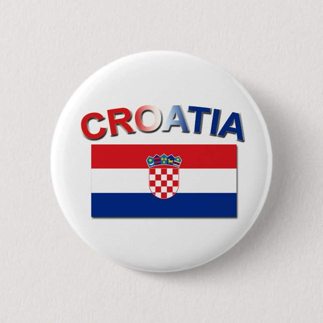 Croatian Flag 2 Pinback Button (Front)