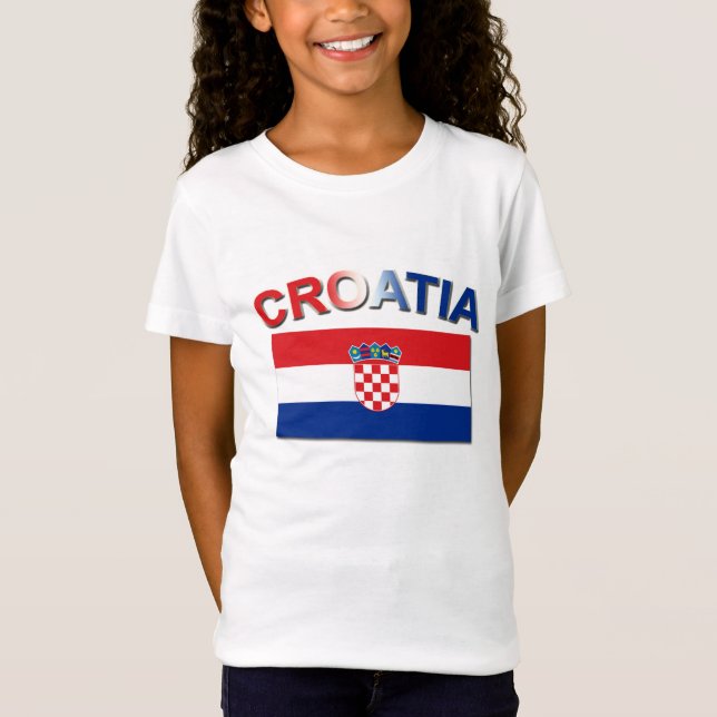 Croatian Flag 2 T-Shirt (Front)