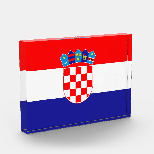 Croatian Flag Acrylic Award (Left)