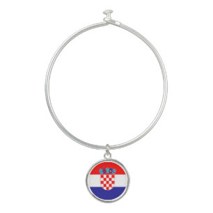 Croatian Flag Bangle Bracelet
