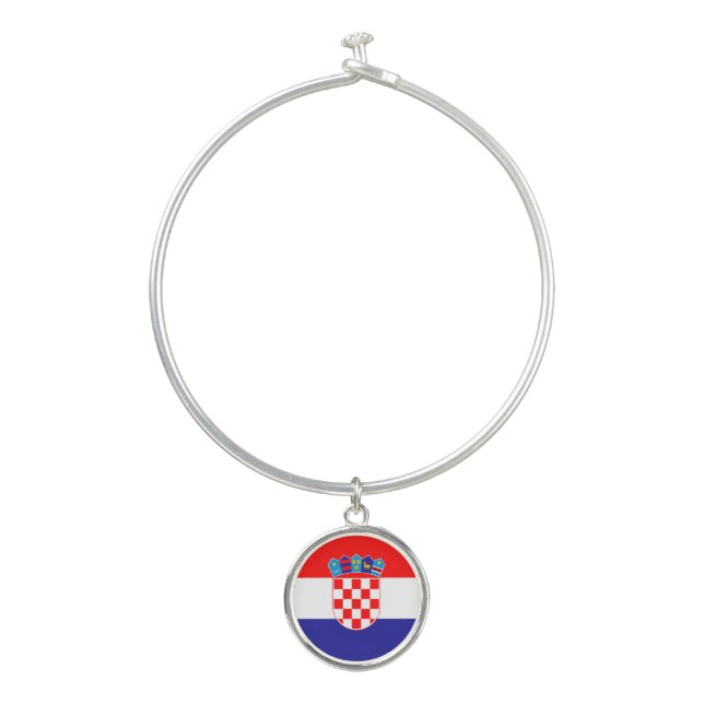Croatian Flag Bangle Bracelet (Front)