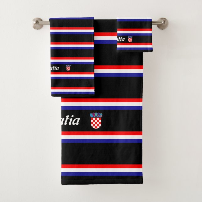 Croatian flag bath towel set (Insitu)