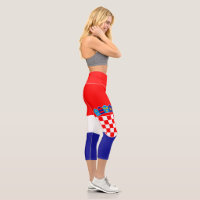 Croatia & Croatian Flag fashion, sports /Fitness C Capri Leggings, Zazzle