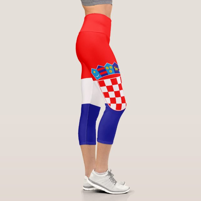 Croatian Flag Capri Leggings (Right)
