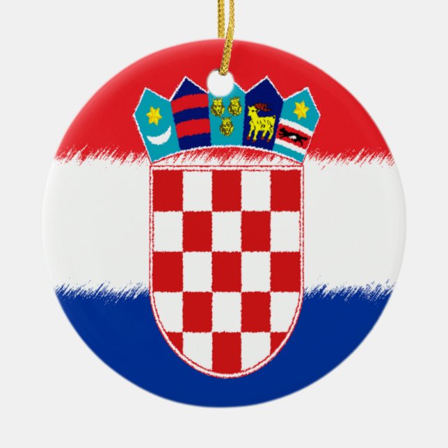 Croatian Flag Ceramic Ornament (Front)