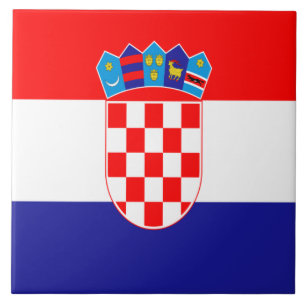Croatian flag ceramic tile