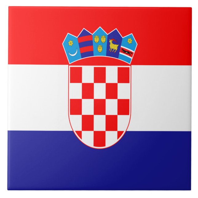Croatian flag ceramic tile (Front)