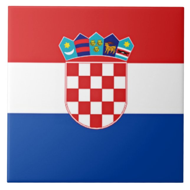 Croatian Flag  Ceramic Tile (Front)