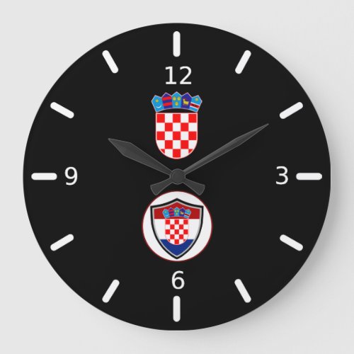 Croatian flag_coat arms large clock