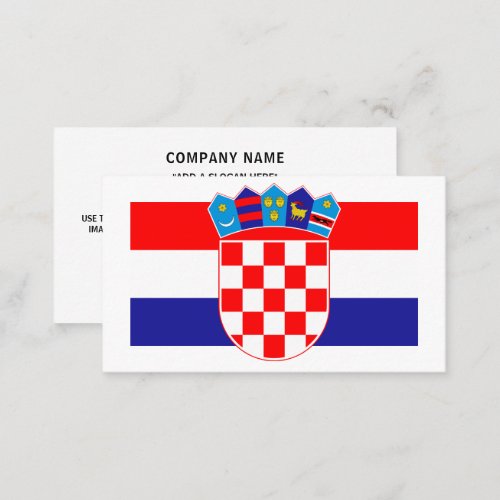 Croatian Flag  Coat of Arms Flag of Croatia Business Card