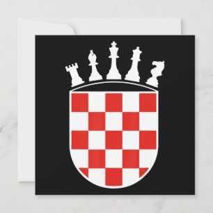 Croatian Flag Colors Chess Player Gifts for Croat Invitation