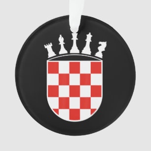 Croatian Flag Colors Chess Player Gifts for Croat Ornament