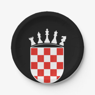 Croatian Flag Colors Chess Player Gifts for Croat Paper Plates