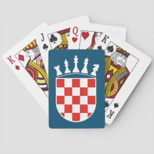 Croatian Flag Colors Chess Player Gifts for Croat Poker Cards