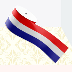 Croatian flag colors ribbon, Tricolor, Croatia Grosgrain Ribbon